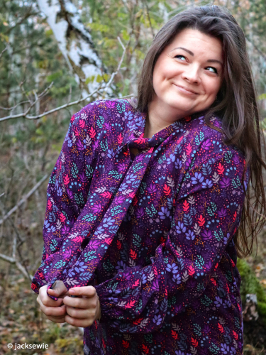 Viskose- Webware - Wildflowers - by Emjo Design - schwarz